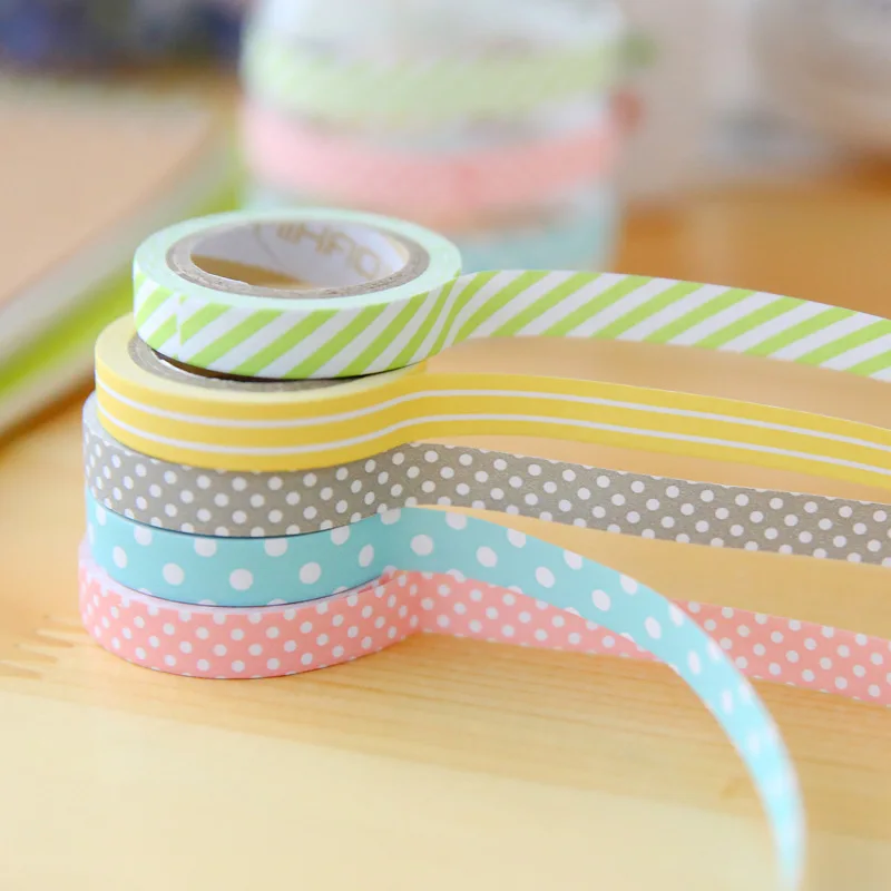5 шт./упак. Карамельный Цвет Радуга Washi лента клейкая DIY Скрапбукинг Стикеры