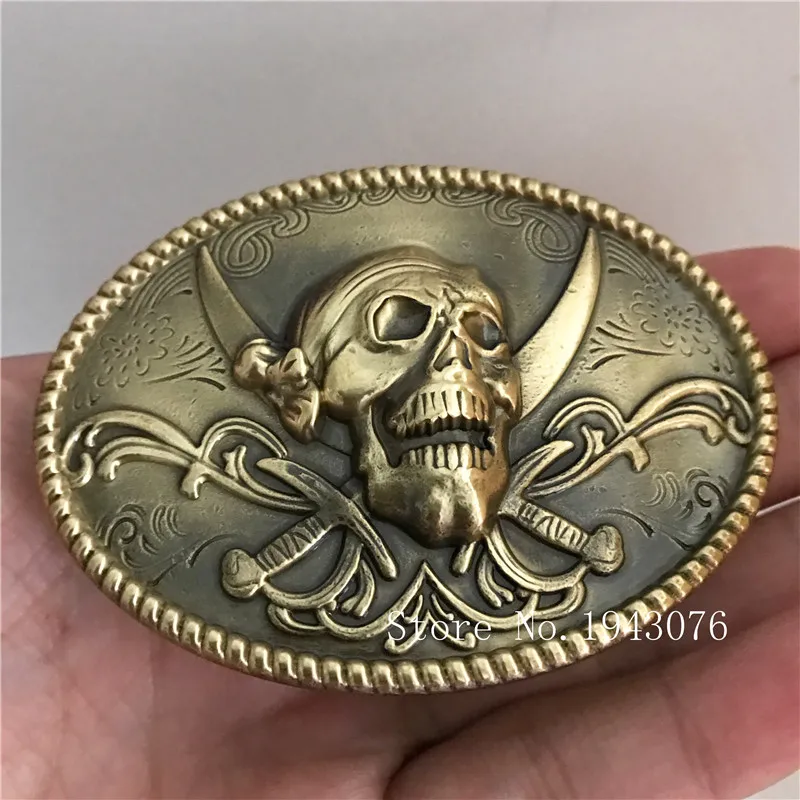 Retail Fashion Men's Oval 3D Double Knives Skull Solid Brass Belt Buckle With Metal Mens Womens Belt Jewelry For 4cm Wideth Belt
Retail Fashion Men's Oval 3D Double Knives Skull Solid Brass Belt Buckle With Metal Mens Womens Belt Jewelry For 4cm Wideth Belt