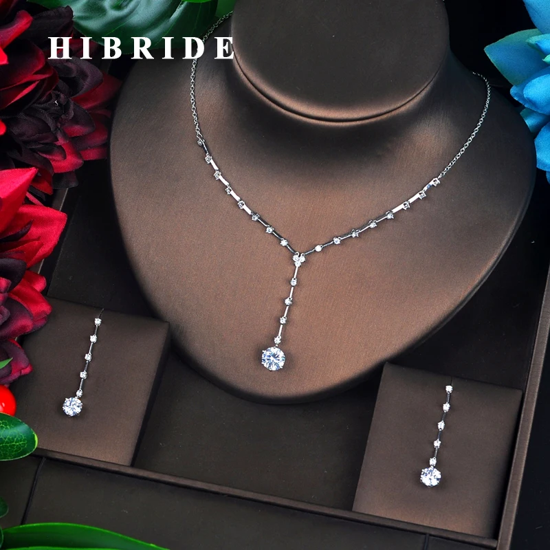 HIBRIDE Long Small Dubai Cubic Zircon Jewelry Sets For Women Wedding Accessories Necklace Set Bijoux Femme Ensemble N-699
HIBRIDE Long Small Dubai Cubic Zircon Jewelry Sets For Women Wedding Accessories Necklace Set Bijoux Femme Ensemble N-699