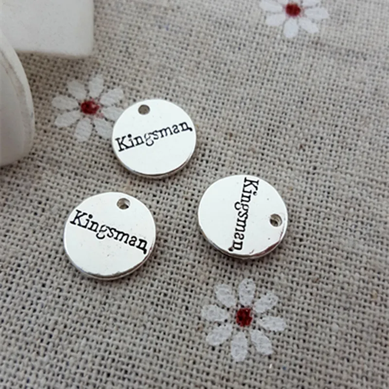 100pcs/lot 12mm Jewelry accessories Ancient silver color lettering Kingsman charm pendant for bracelet DIY making
100pcs/lot 12mm Jewelry accessories Ancient silver color lettering Kingsman charm pendant for bracelet DIY making