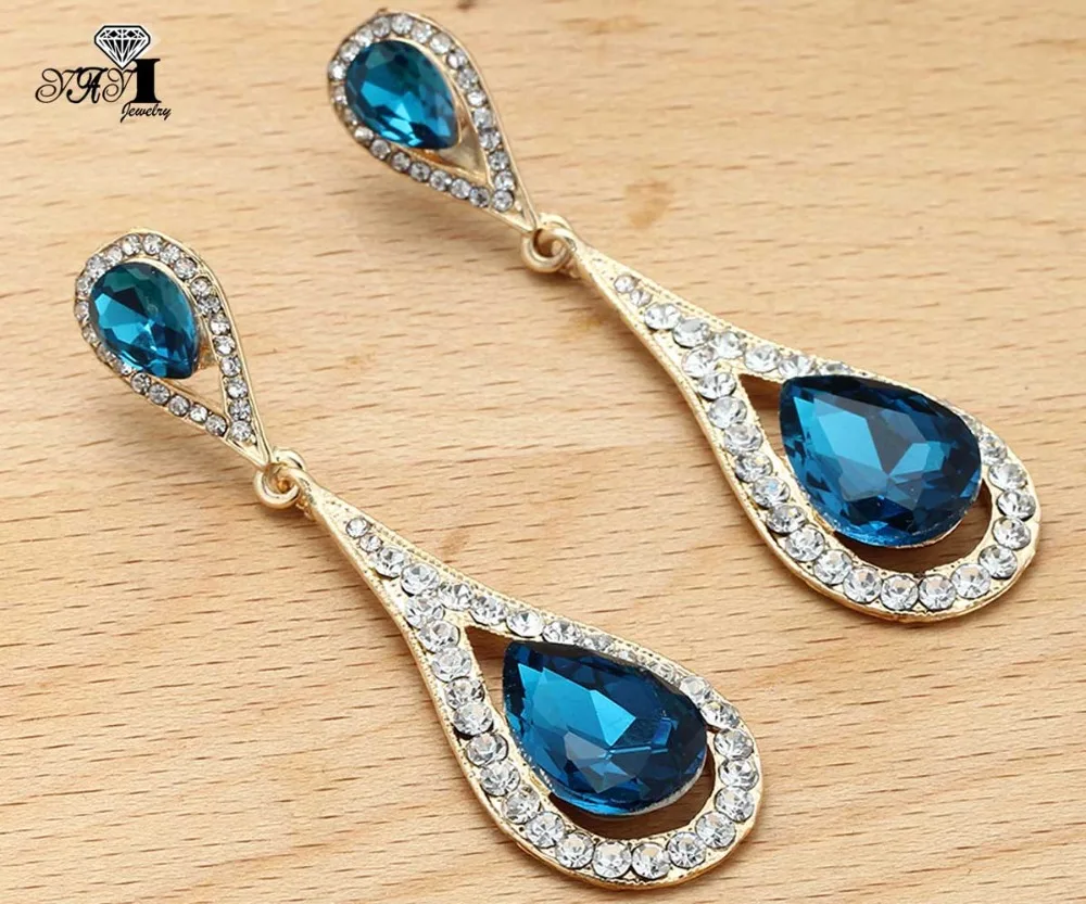 YaYi Jewelry New Blue Glass Rhinestone Dangle Crystal Earring Women's Fashion Ancient Silver Color Gem Earrings Gift 1230
YaYi Jewelry New Blue Glass Rhinestone Dangle Crystal Earring Women's Fashion Ancient Silver Color Gem Earrings Gift 1230