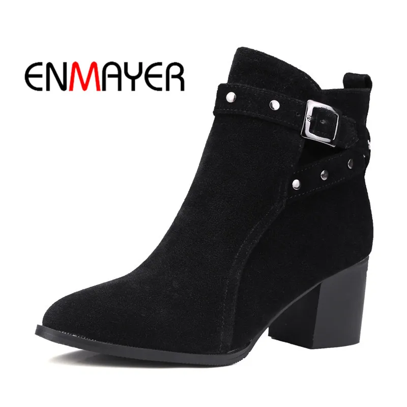 ENMAYER 2020 Spring And Summer Newest Square Toe Short Plush Casual Buckle Strap Women Boots Middle Heels Casual Shoes WHY95
ENMAYER 2020 Spring And Summer Newest Square Toe Short Plush Casual Buckle Strap Women Boots Middle Heels Casual Shoes WHY95