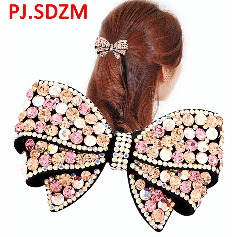 Luxury Czech Diamond Hairpins Fashion Bowknot Rhinestone Spring Hair Clip Girl Horsetail Barrettes Hair Accessories
Luxury Czech Diamond Hairpins Fashion Bowknot Rhinestone Spring Hair Clip Girl Horsetail Barrettes Hair Accessories