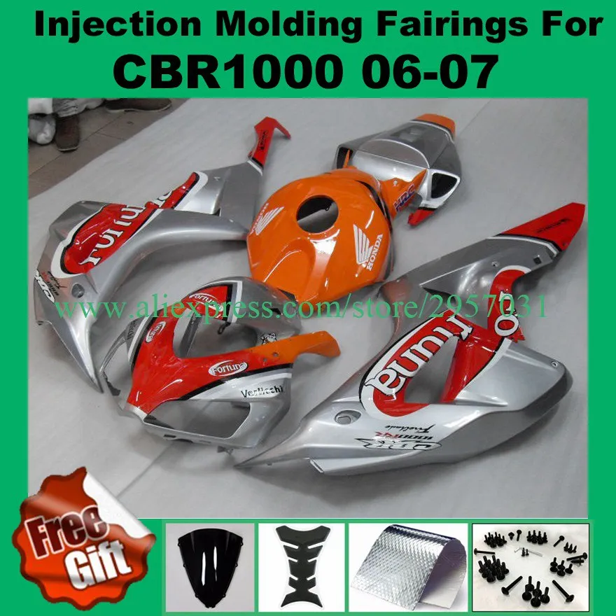 Free screws+gifts Custom Injection molding fairings set for CBR 1000 RR 2006 2007 Orange Silver L352 CBR1000RR 06 07 CBR 1000RR
Free screws+gifts Custom Injection molding fairings set for CBR 1000 RR 2006 2007 Orange Silver L352 CBR1000RR 06 07 CBR 1000RR
