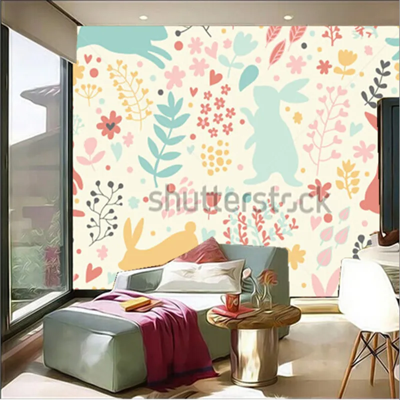The custom 3D murals, Lovely rabbits in hearts and flowers,living room sofa TV wall children bedroom wall paper
The custom 3D murals, Lovely rabbits in hearts and flowers,living room sofa TV wall children bedroom wall paper