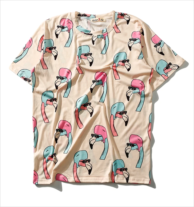 2018 Hot sales Harajuku style Flamingo Printed Flowers Sweet Student girl Short sleeve Loose O-Neck T shirt Apricot Tide Tees
2018 Hot sales Harajuku style Flamingo Printed Flowers Sweet Student girl Short sleeve Loose O-Neck T shirt Apricot Tide Tees