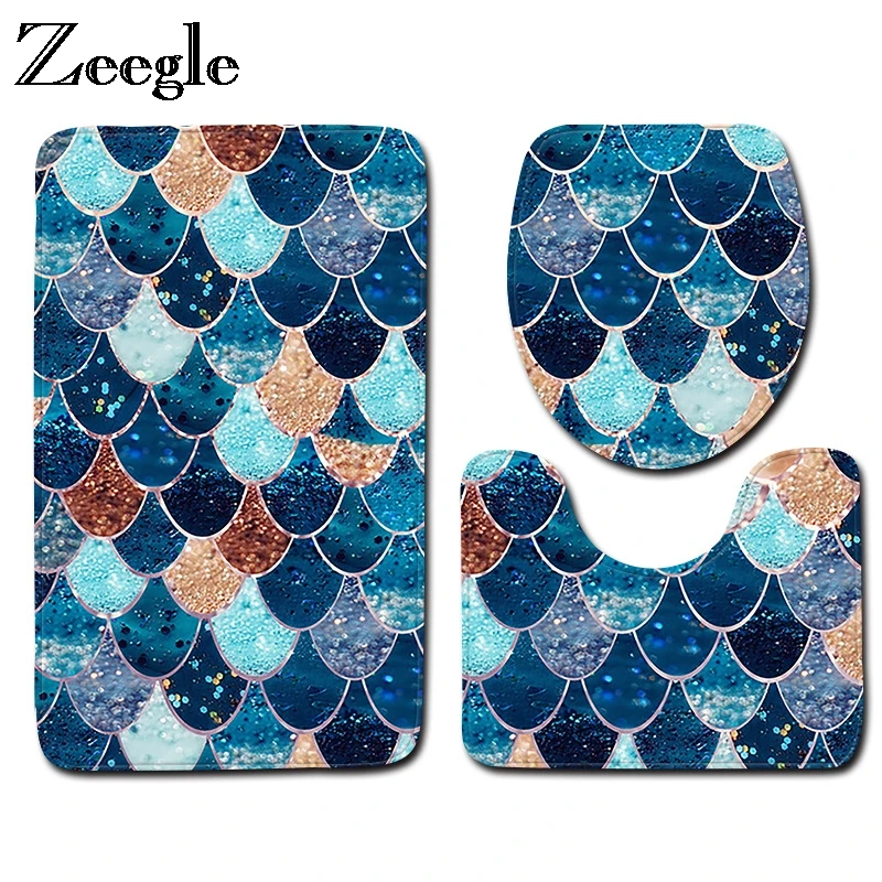 Fish Scales Pattern Bathroom Carpets Set 3Pieces Flannle Bathroom Bath Mats Toilet Rugs Anti-slip Floor Rugs Toilet Lid Cover
Fish Scales Pattern Bathroom Carpets Set 3Pieces Flannle Bathroom Bath Mats Toilet Rugs Anti-slip Floor Rugs Toilet Lid Cover
