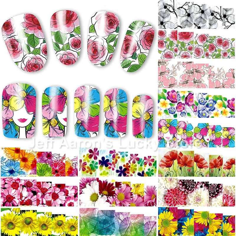 50 sheets mixed designs flower full cover water transfer nail art decorations stickers beauty nails manicure tools new arrivals
50 sheets mixed designs flower full cover water transfer nail art decorations stickers beauty nails manicure tools new arrivals