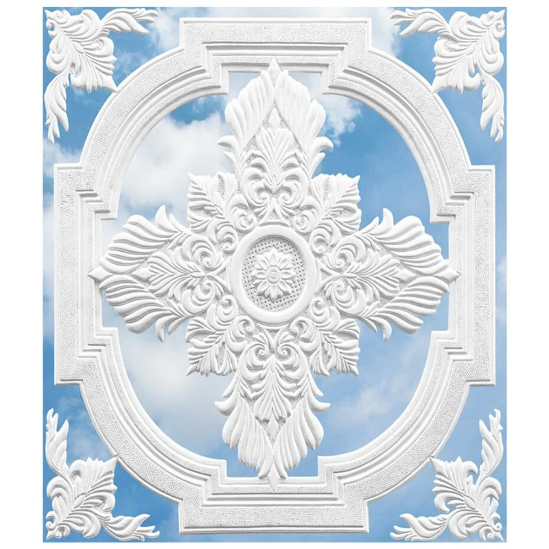 beibehang Custom wall paper 3d white European carved blue sky white clouds ceiling ceiling murals background
beibehang Custom wall paper 3d white European carved blue sky white clouds ceiling ceiling murals background