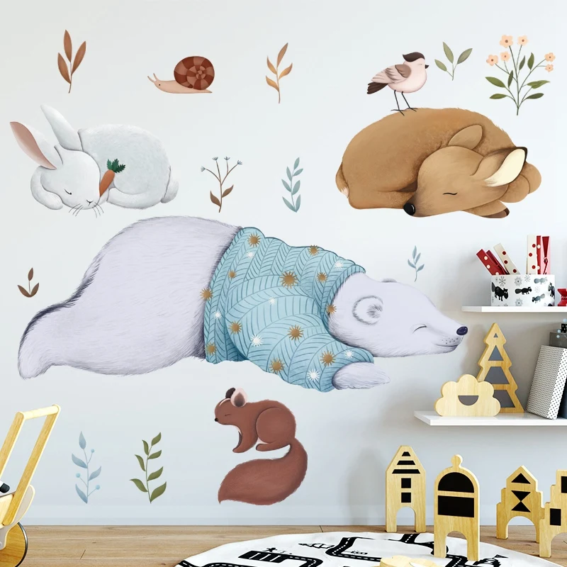 Polar Bear Rabbit Squirrel Animals Wall Stickers Bedroom Kids Baby room Background Removable Wall Decals Art Murals Home Decor
Polar Bear Rabbit Squirrel Animals Wall Stickers Bedroom Kids Baby room Background Removable Wall Decals Art Murals Home Decor
