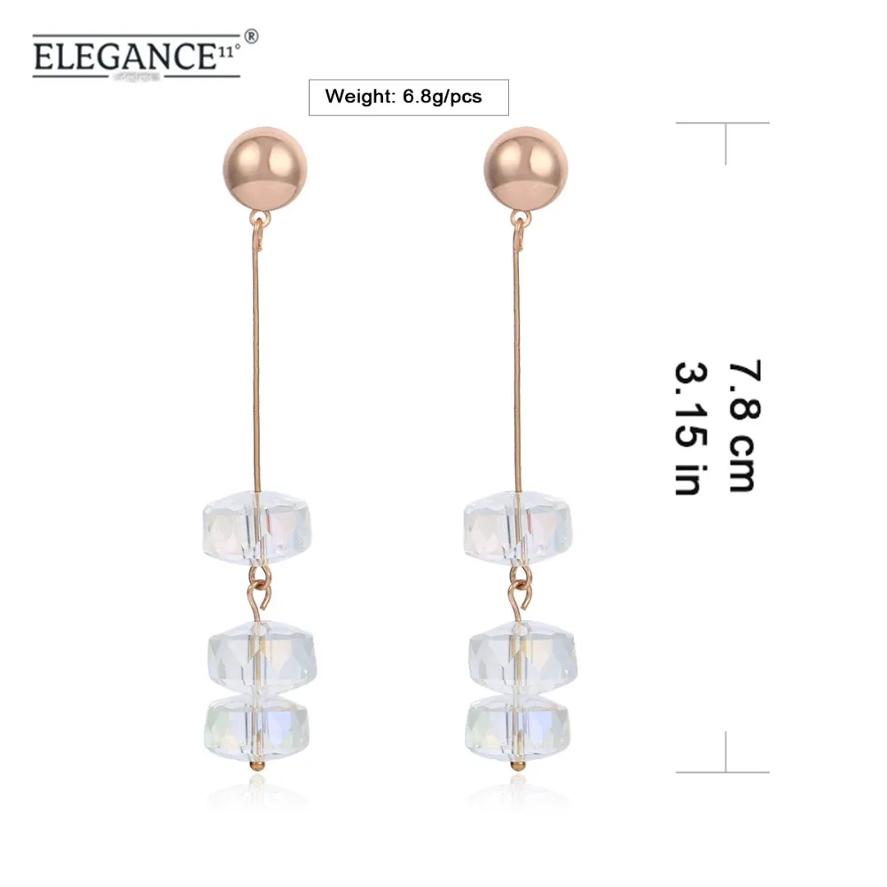 Elegance Transparent Crystal Earring Long Dangle Drop Gold Earrings for Women Trendy Fashion Charming Jewelry Party Wholesale
Elegance Transparent Crystal Earring Long Dangle Drop Gold Earrings for Women Trendy Fashion Charming Jewelry Party Wholesale