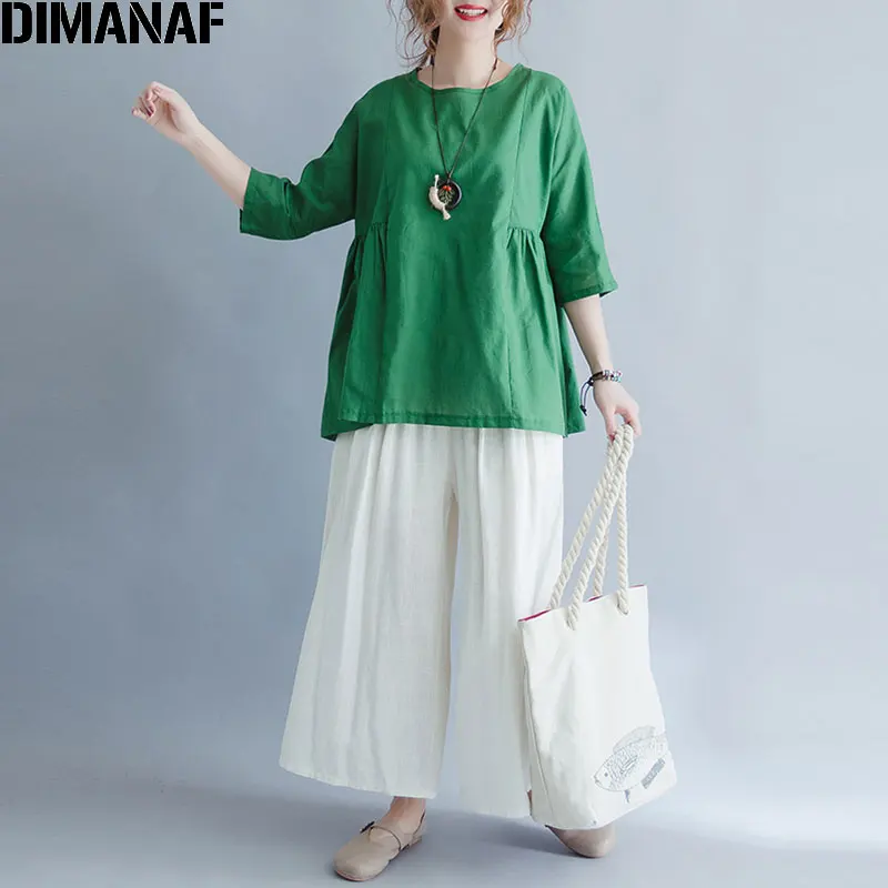 DIMANAF Women Plus Size Linen T-Shirt Summer 2018 O-Neck Half Sleeve Female Basic Tops Tees Casual Oversized Buttons T-Shirt 
DIMANAF Women Plus Size Linen T-Shirt Summer 2018 O-Neck Half Sleeve Female Basic Tops Tees Casual Oversized Buttons T-Shirt