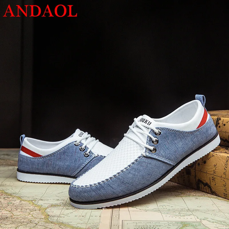 ANDAOL Men's Canvas Shoes Top Quality soft Mesh Breathaable Loafers Driving Flats Luxury Fahsion Wild Streetwear walking Shoes
ANDAOL Men's Canvas Shoes Top Quality soft Mesh Breathaable Loafers Driving Flats Luxury Fahsion Wild Streetwear walking Shoes