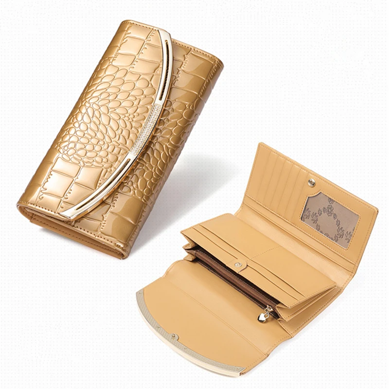 Large Capacity Coin Purse Genuine Leather Women's Wallets Patent Leather Wallet Female Luxury Clutch Ladies 3 Fold card holder
Large Capacity Coin Purse Genuine Leather Women's Wallets Patent Leather Wallet Female Luxury Clutch Ladies 3 Fold card holder