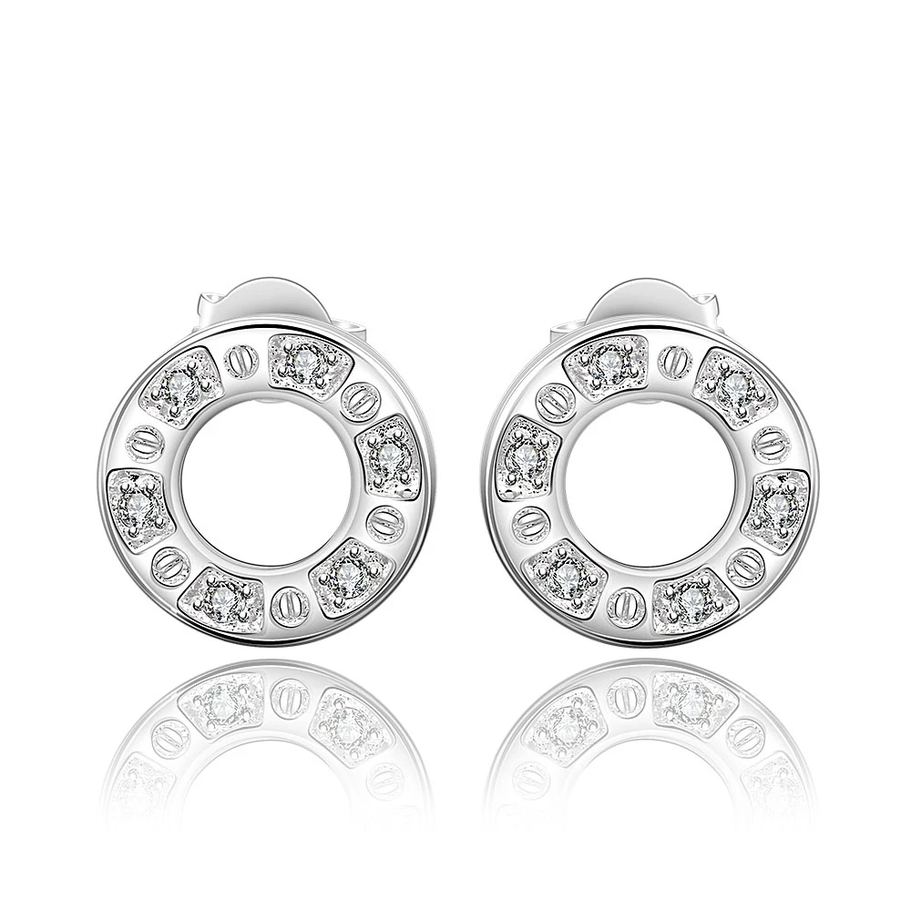 Fashion round silver zircon stud earrings simple women's silver earrings retro earrings
Fashion round silver zircon stud earrings simple women's silver earrings retro earrings