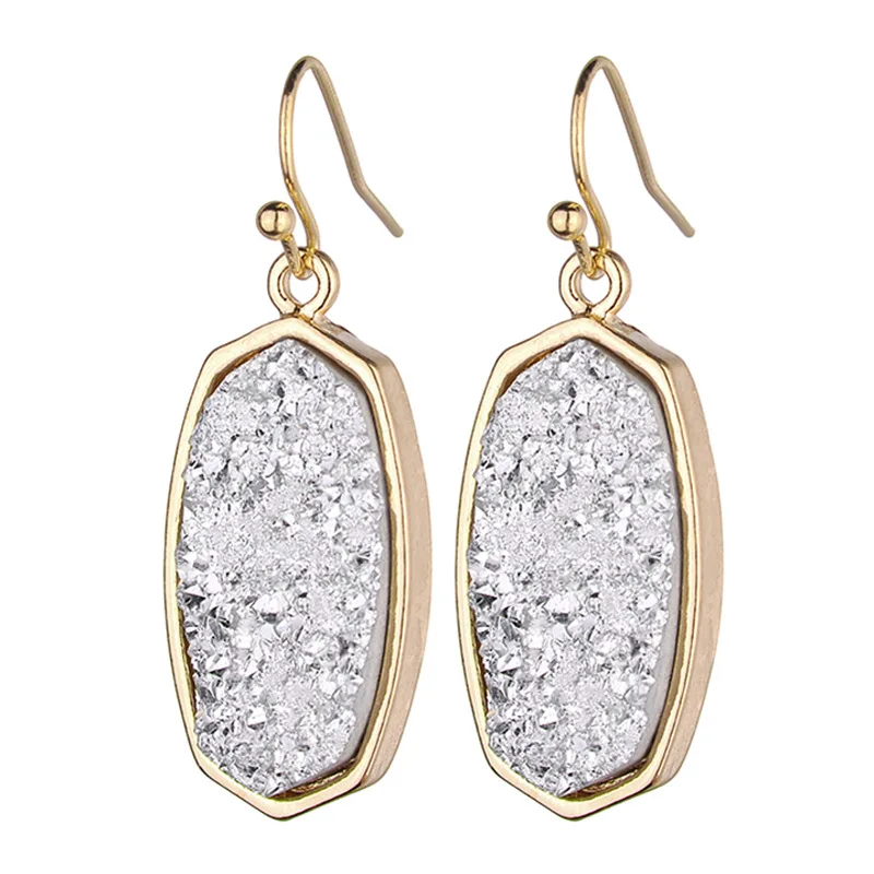 Unique Geometric Oval Natural Stone Resin Druzy Oval Shape Earrings 2020 Bohemian For Women Fashion Large Statement Earrings
Unique Geometric Oval Natural Stone Resin Druzy Oval Shape Earrings 2020 Bohemian For Women Fashion Large Statement Earrings