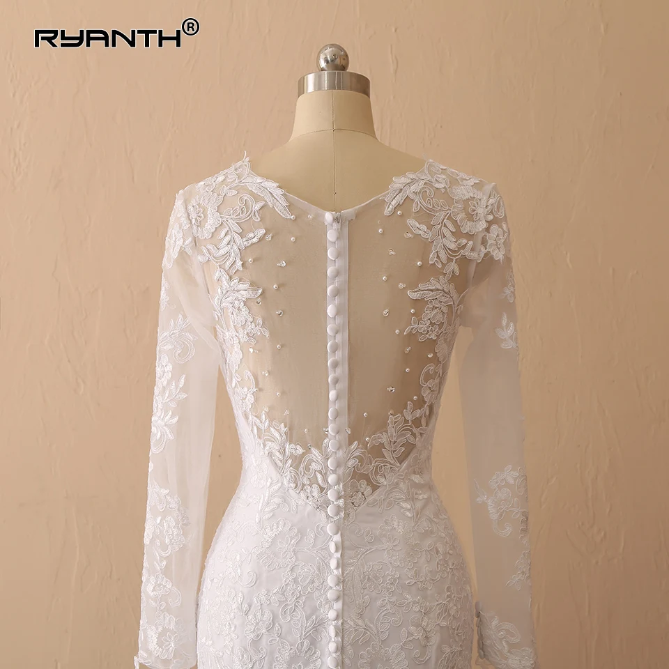 Vestido de novia Sexy Long Sleeves Lace Mermaid Wedding Dress 2019 New Arrival Vestidos de novia See Through Back Wedding gowns 
Vestido de novia Sexy Long Sleeves Lace Mermaid Wedding Dress 2019 New Arrival Vestidos de novia See Through Back Wedding gowns