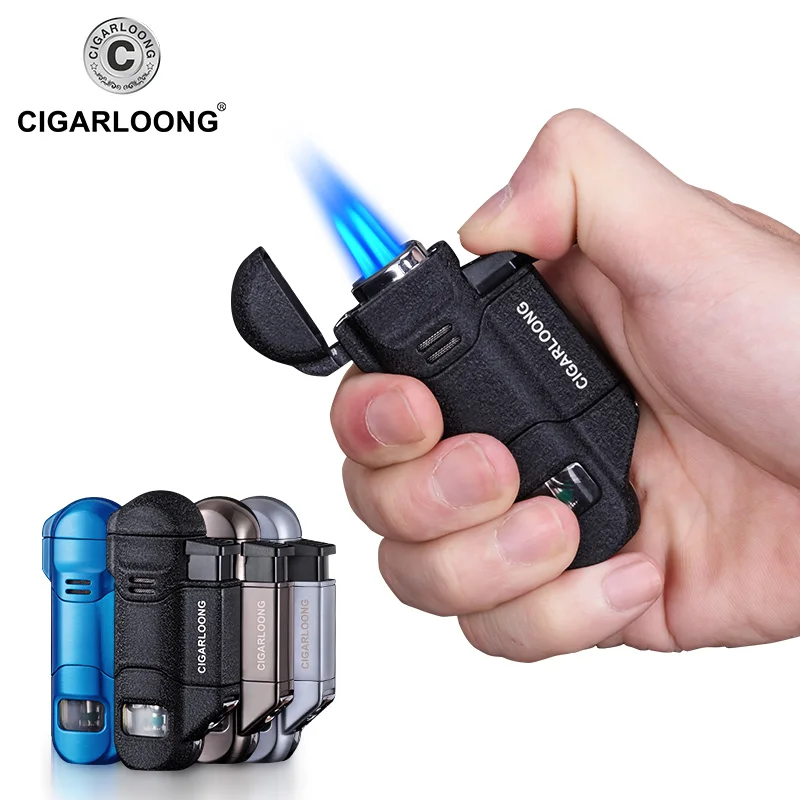 CIGARLOONG Cigar Lighter Portable 3 Torch Big firepower Windproof Lighter with Cigar Drill CB-0503
CIGARLOONG Cigar Lighter Portable 3 Torch Big firepower Windproof Lighter with Cigar Drill CB-0503