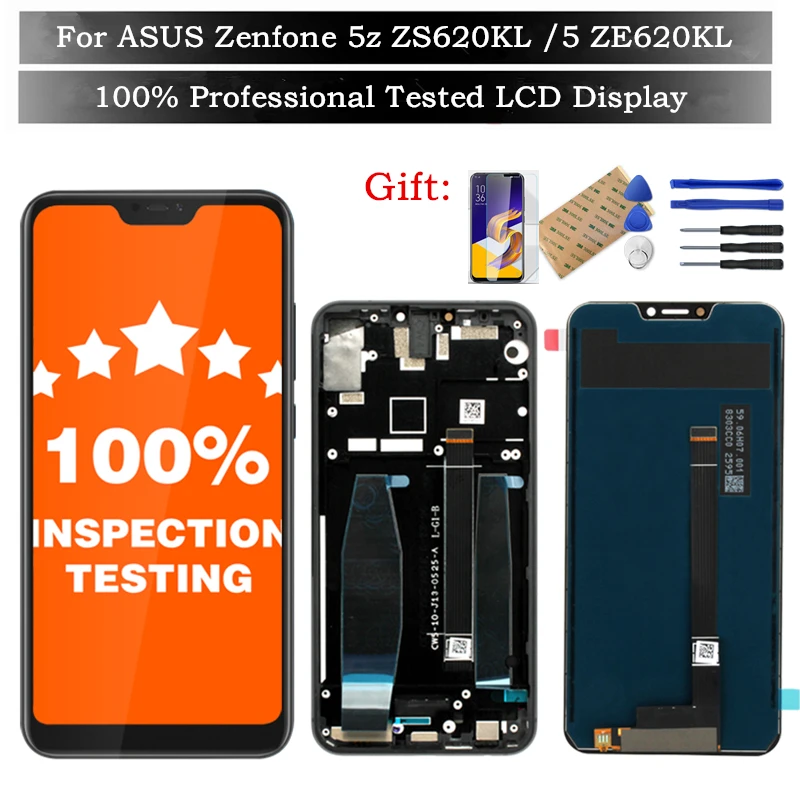 Фото Для Asus Zenfone 5z ZS620KL ЖК экран + рамка для Zenfone5 ZE620KL LCD сенсорный - купить