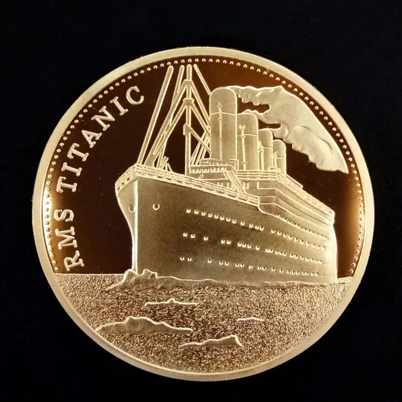 Ram Titanic монеты золотого цвета покрытые виртуальный не urrency набор памятных монет