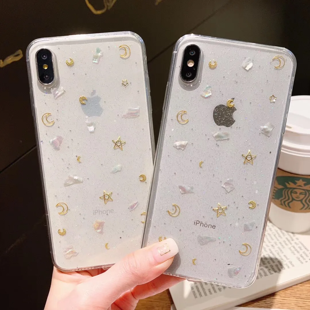Fashion Glitter Clear Soft Phone Cases For iPhone 7 8 Plus X XR XS Max 6 6S Plus Bling Moon Star Conch Transparent Cover Coque
Fashion Glitter Clear Soft Phone Cases For iPhone 7 8 Plus X XR XS Max 6 6S Plus Bling Moon Star Conch Transparent Cover Coque