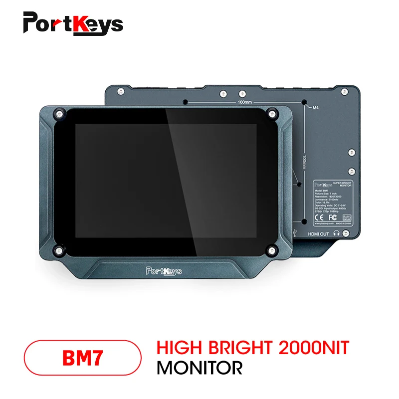 

Полевой монитор PortKeys BM7 7-дюймовый супер яркий 2000 нит HDMI/3G-SDI Full HD полевой монитор с 3D LUT и HDR предварительный просмотр, видеомонитор