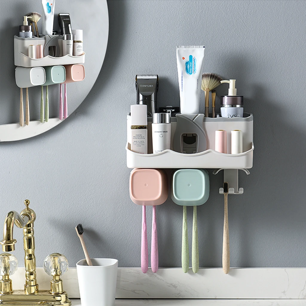 3/4 Multi-Function Toothbrush Holder Toothpaste Storage Rack Shaver Brief Plastic Bathroom Dispenser Creative Organizer
3/4 Multi-Function Toothbrush Holder Toothpaste Storage Rack Shaver Brief Plastic Bathroom Dispenser Creative Organizer