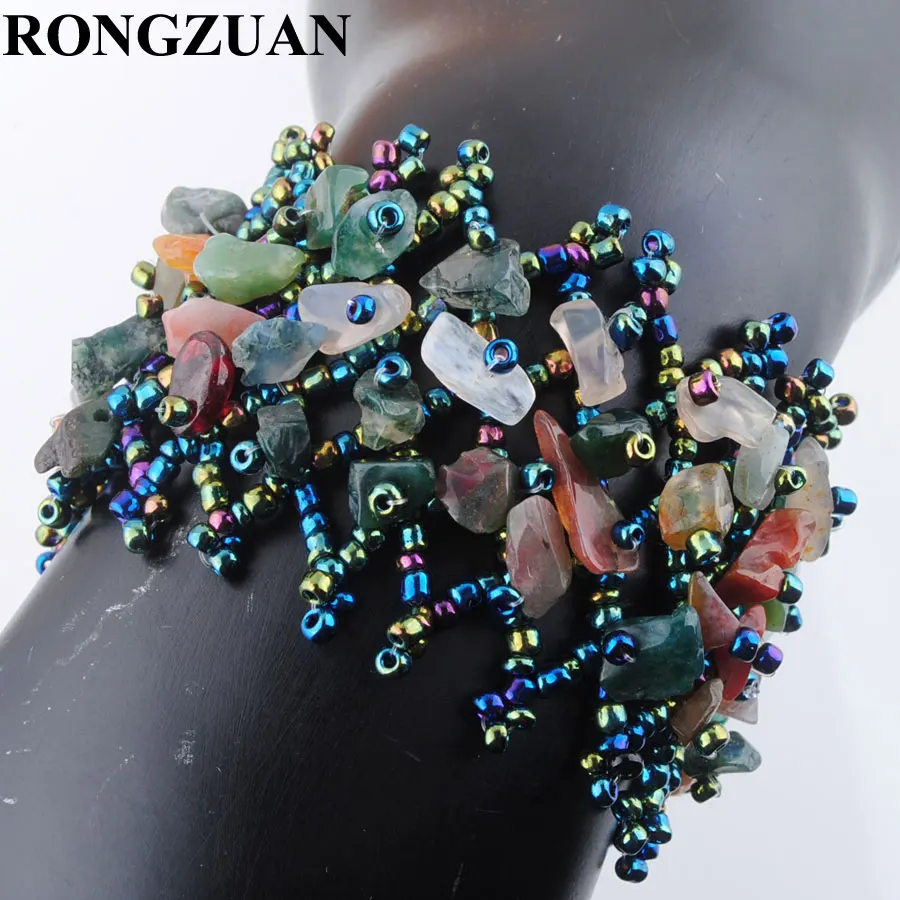 Модные ювелирные изделия RONGZUAN натуральные индийские Агаты драгоценные камни