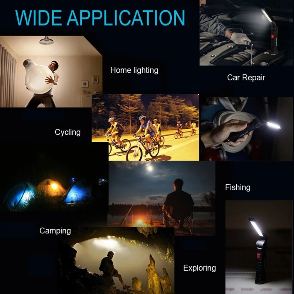 COB Work Light 5 Modes Rechargeable Built-in Battery Work Lamp Magnetic Base LED Flashlight Inspection Light for Car Repair z35
COB Work Light 5 Modes Rechargeable Built-in Battery Work Lamp Magnetic Base LED Flashlight Inspection Light for Car Repair z35