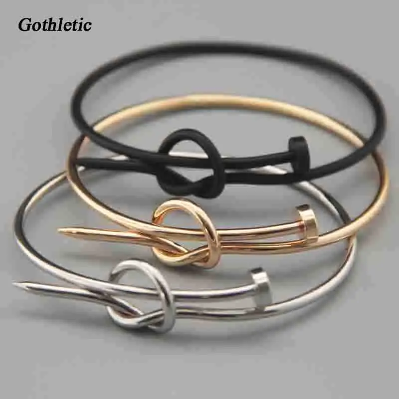 New Twist Knot Nail Bracelet for Women Gold Silver Black Knotted Copper Metal Simple Bracelets & Bangles Men Punk Jewelry Unisex
New Twist Knot Nail Bracelet for Women Gold Silver Black Knotted Copper Metal Simple Bracelets & Bangles Men Punk Jewelry Unisex