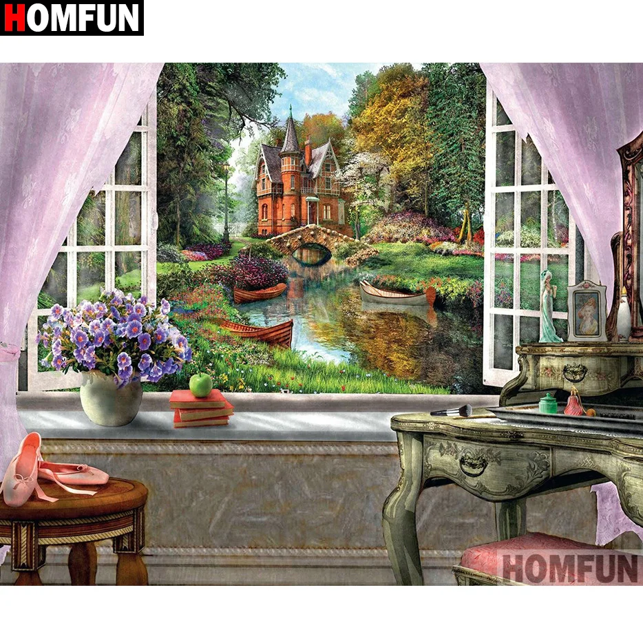 HOMFUN Full Square/Round Drill 5D DIY Diamond Painting "Flower window" 3D Diamond Embroidery Cross Stitch Home Decor A19741
HOMFUN Full Square/Round Drill 5D DIY Diamond Painting "Flower window" 3D Diamond Embroidery Cross Stitch Home Decor A19741