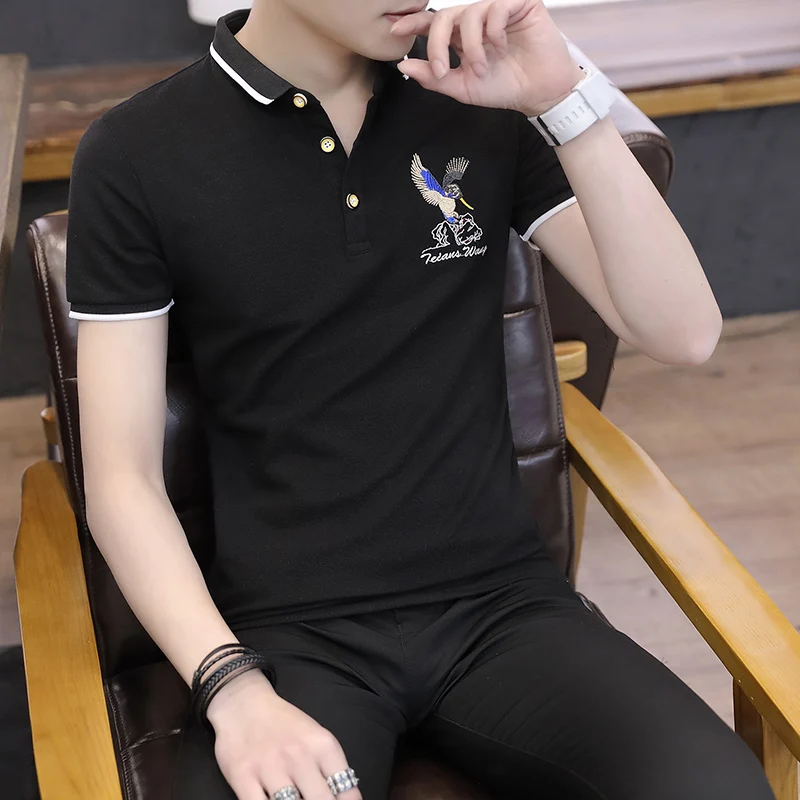 2018 polo shirt men new men's summer short sleeved shirt slim male Korean lapel half-sleeved POLO shirt tide personality
2018 polo shirt men new men's summer short sleeved shirt slim male Korean lapel half-sleeved POLO shirt tide personality