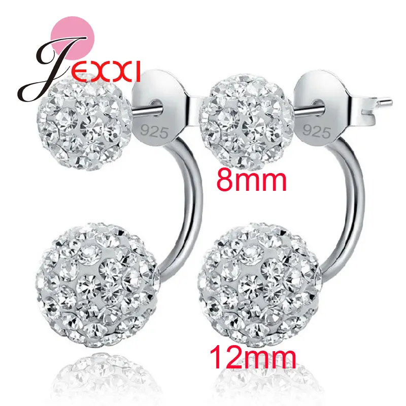 11 Colors 925 Sterling Silver Shinning Crystal CZ Disco Beads Double Ball 12MM&8MM Stud Earrings Women Brincos Jewelry
11 Colors 925 Sterling Silver Shinning Crystal CZ Disco Beads Double Ball 12MM&8MM Stud Earrings Women Brincos Jewelry