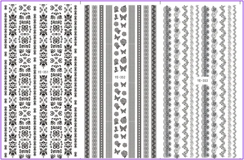 3 PACK/ LOT WATER TRANSFER DECAL NAIL ART NAIL STICKER FRENCH SMILE LACE YE351-353
3 PACK/ LOT WATER TRANSFER DECAL NAIL ART NAIL STICKER FRENCH SMILE LACE YE351-353