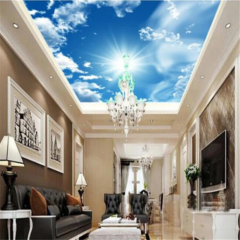 beibehang 3d wallpaper mural decor Photo Blue sky and white clouds Sun Restaurant living room ceiling wall painting mural panel
beibehang 3d wallpaper mural decor Photo Blue sky and white clouds Sun Restaurant living room ceiling wall painting mural panel