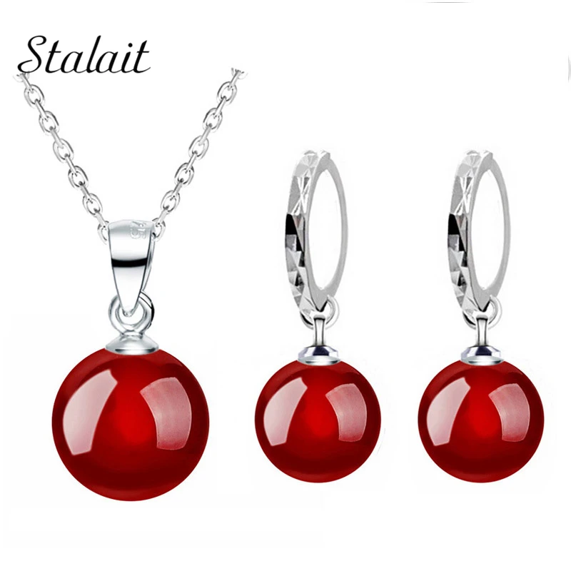8mm new arrival shine natural stone red black women Silver Color drop necklace earrings fashion Jewelry sets 80316
8mm new arrival shine natural stone red black women Silver Color drop necklace earrings fashion Jewelry sets 80316