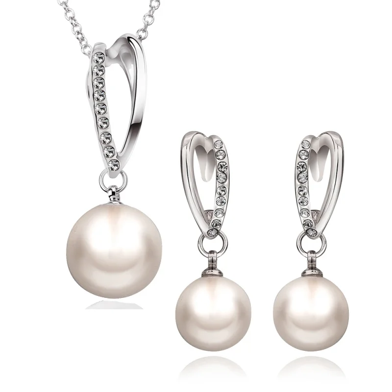 Fashion Jewelry Silver Color White Crystal Pearl Pendant Earrings Wedding Party Jewelry Sets For Women Wedding S2007
Fashion Jewelry Silver Color White Crystal Pearl Pendant Earrings Wedding Party Jewelry Sets For Women Wedding S2007