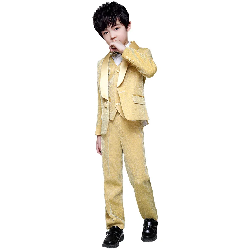 Flower Boy Wedding Dress Suit Sets Children Gold 3Pcs Catwalk Piano Costume Kids Blazer Vest Pants Shirts Clothes Sets
Flower Boy Wedding Dress Suit Sets Children Gold 3Pcs Catwalk Piano Costume Kids Blazer Vest Pants Shirts Clothes Sets