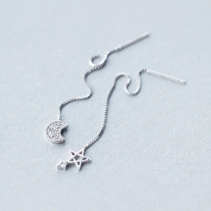 asymmetry jewelry real. 925-STERLING-SILVER crescent moon Star threader Earrings Dangle Pull Thought chain Dangle GTLE775
asymmetry jewelry real. 925-STERLING-SILVER crescent moon Star threader Earrings Dangle Pull Thought chain Dangle GTLE775