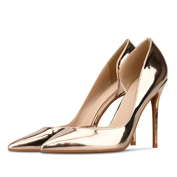 High Quality Handmade Hot Patent Leather Thin High Heel Pumps Gold Sliver Pointed Toe Stiletto Heels New Ladies Shoes J0007
High Quality Handmade Hot Patent Leather Thin High Heel Pumps Gold Sliver Pointed Toe Stiletto Heels New Ladies Shoes J0007