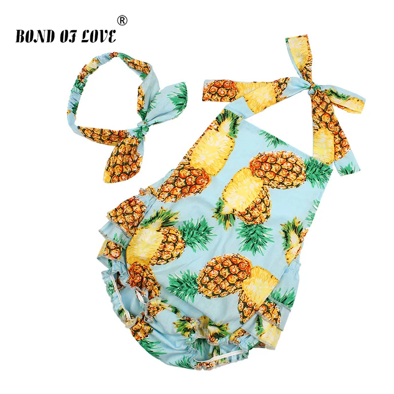 2019 Summer Newborn Rompers Baby Clothes Suspenders Rompers+Bow Headdress Suit Pineapple Pattern Infant Jumpsuit Suits
2019 Summer Newborn Rompers Baby Clothes Suspenders Rompers+Bow Headdress Suit Pineapple Pattern Infant Jumpsuit Suits