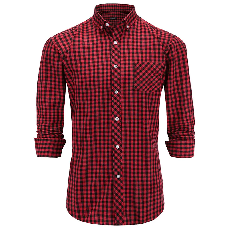 Dioufond Men Fashion Plaid Long Sleeve Shirts Casual Vintage Turn-down Collar Cotton Male Tops Red Color Pockets Mens Clothing
Dioufond Men Fashion Plaid Long Sleeve Shirts Casual Vintage Turn-down Collar Cotton Male Tops Red Color Pockets Mens Clothing