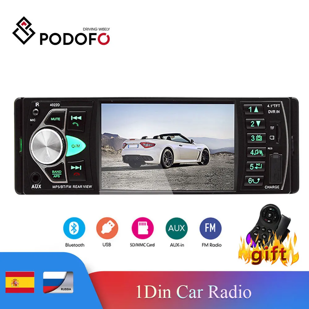 Podofo 1din Car Radio 4.1'' Autoradio Bluetooth FM MP3 Autoradio Multimedia Player 1 Din Audio Stereo USB FM Backup Monitor
Podofo 1din Car Radio 4.1'' Autoradio Bluetooth FM MP3 Autoradio Multimedia Player 1 Din Audio Stereo USB FM Backup Monitor
