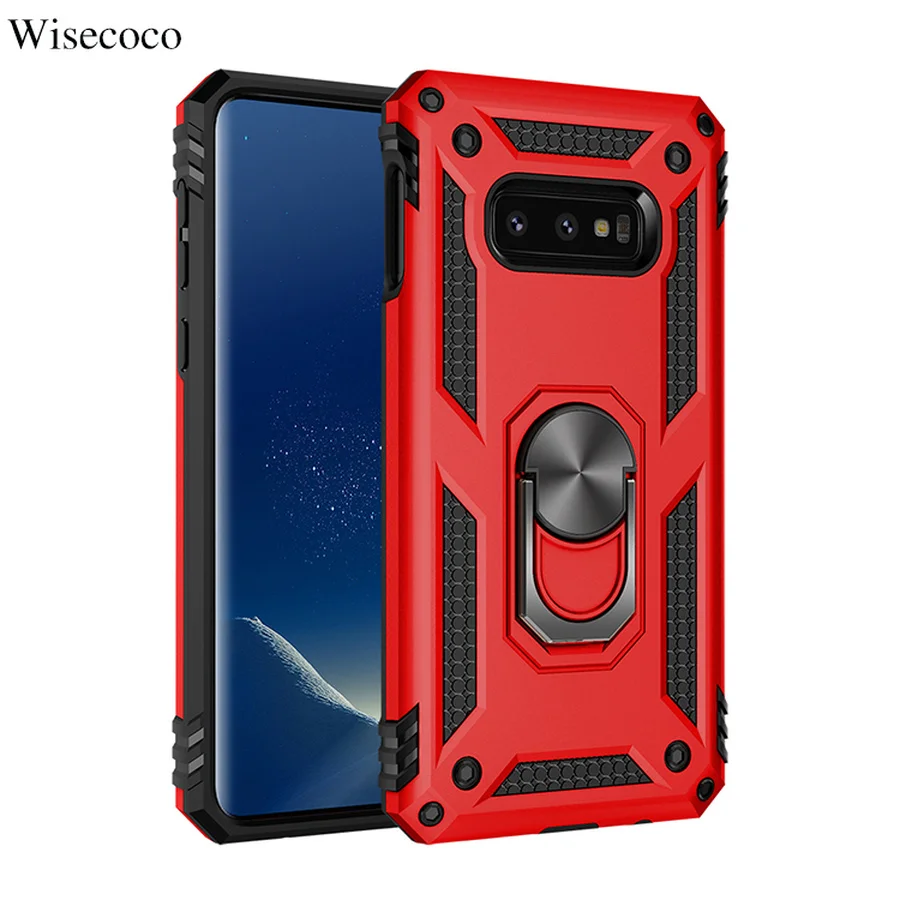 Бронированный чехол для Samsung Galaxy S10 S9 S8 Plus S10e Note 10 9 8 A6 A7 A9 J4 J6 2018 с магнитным кольцом