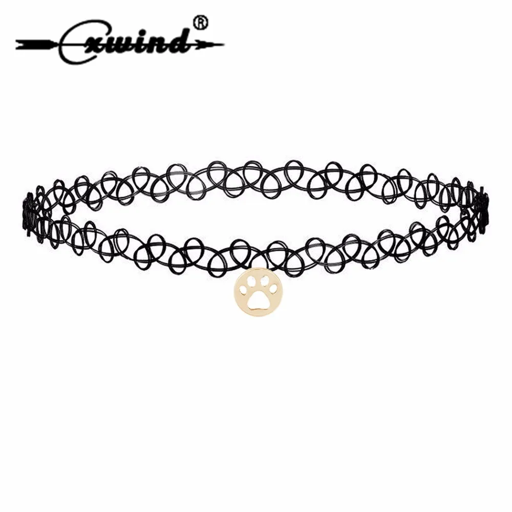 Fashion Collar Animal Dog Paw Pendant Choker Necklaces Bohemia Neck Statement Jewelry Black Elastic Necklace For Women
Fashion Collar Animal Dog Paw Pendant Choker Necklaces Bohemia Neck Statement Jewelry Black Elastic Necklace For Women
