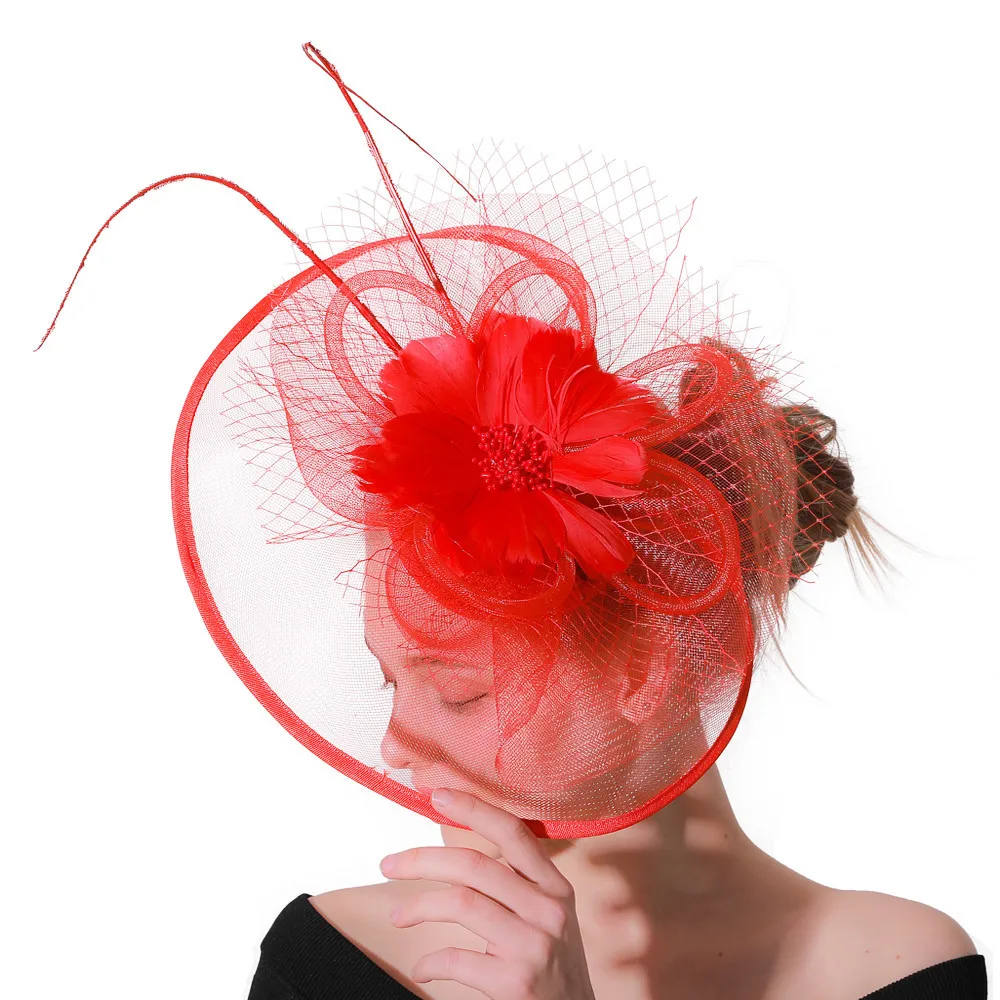 Red Cocktail Hats Fascinators Base For Women Wedding Party Headbands French Mesh Veil Hair Hoop Ornaments Bride Feather Hairpins
Red Cocktail Hats Fascinators Base For Women Wedding Party Headbands French Mesh Veil Hair Hoop Ornaments Bride Feather Hairpins