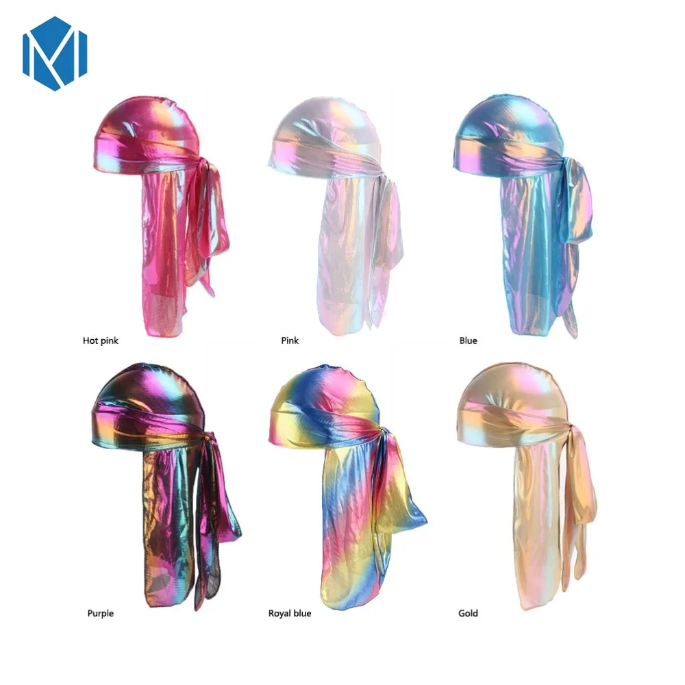 Шелковая атласная повязка на голову Durag для мужчин бандана пиратская шляпа бандо
