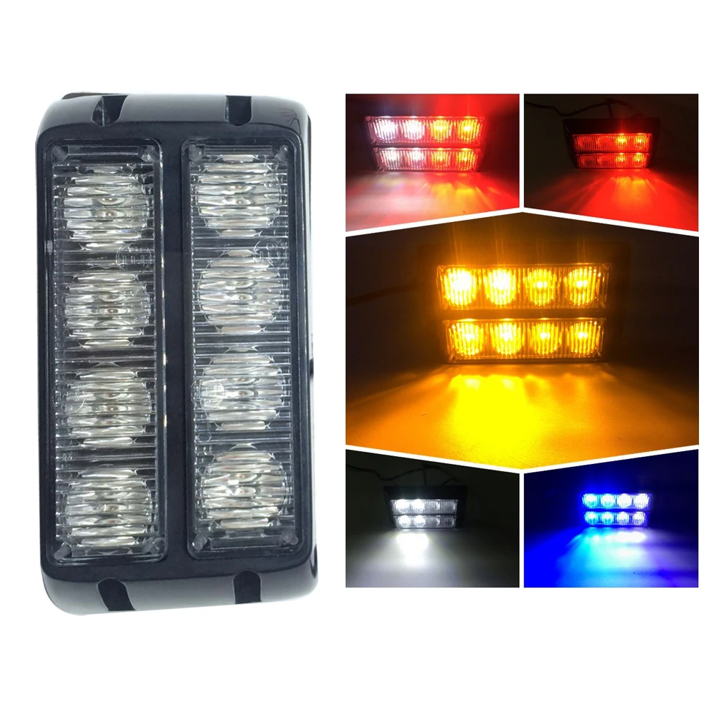 8 LED Strobe Warning Light Day Lights Car Truck Emergency Side Flash Lamp 12V 24V Car styling
8 LED Strobe Warning Light Day Lights Car Truck Emergency Side Flash Lamp 12V 24V Car styling