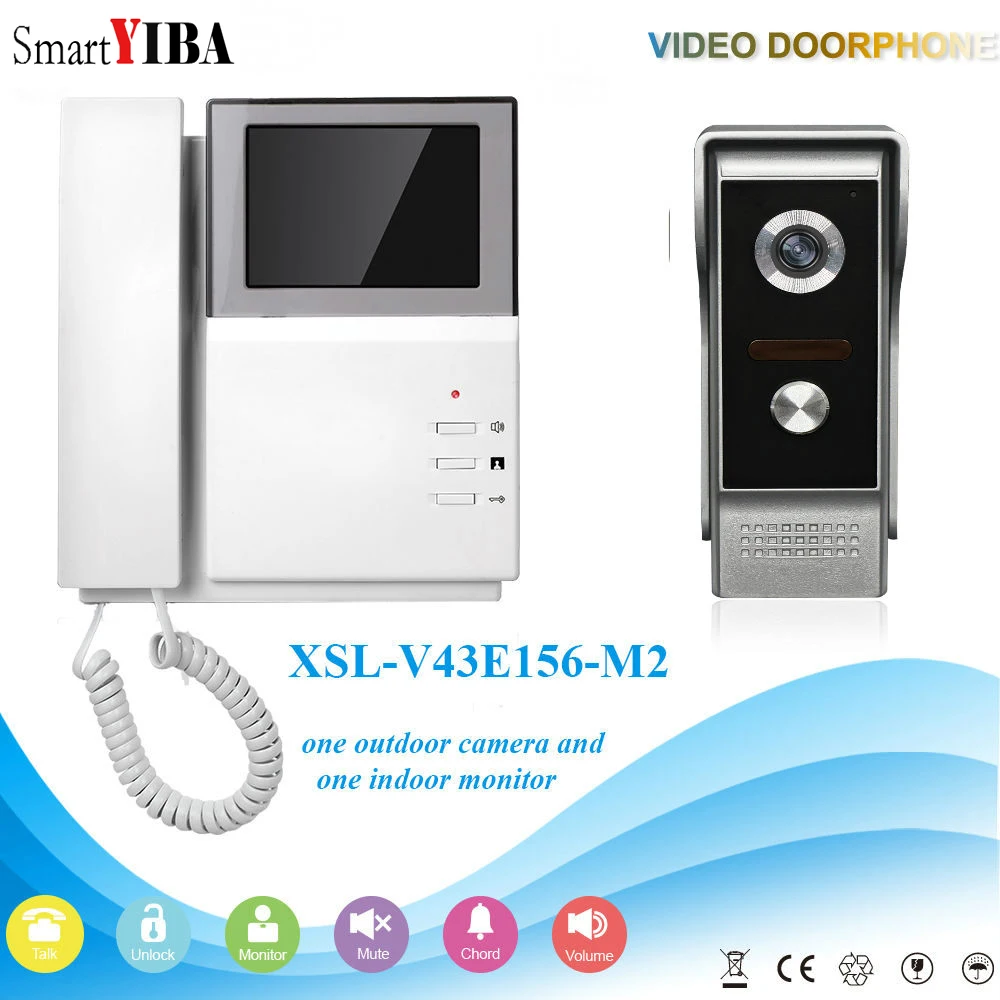 SmartYIBA 4.3 Inch Color Home Intercom Remote Unlock Video Doorbell Handheld Video Intercom IR Camera CMOS 1000TVLine Door Phone
SmartYIBA 4.3 Inch Color Home Intercom Remote Unlock Video Doorbell Handheld Video Intercom IR Camera CMOS 1000TVLine Door Phone