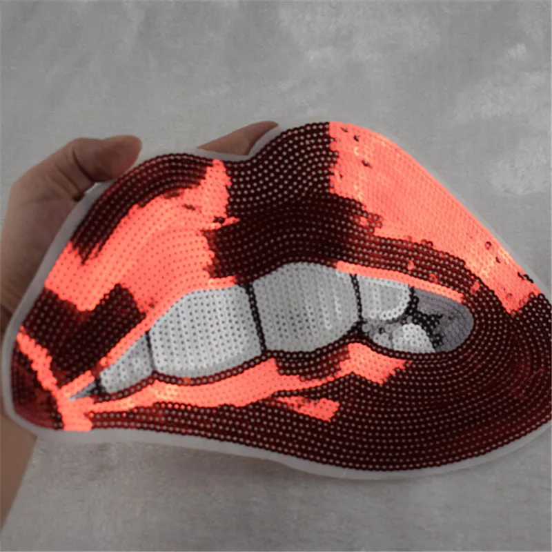 Clothing Women Shirt Top Diy Large Patch Lips Red Sequins deal with it T-shirt girls Iron on Patches for clothes Stickers
Clothing Women Shirt Top Diy Large Patch Lips Red Sequins deal with it T-shirt girls Iron on Patches for clothes Stickers